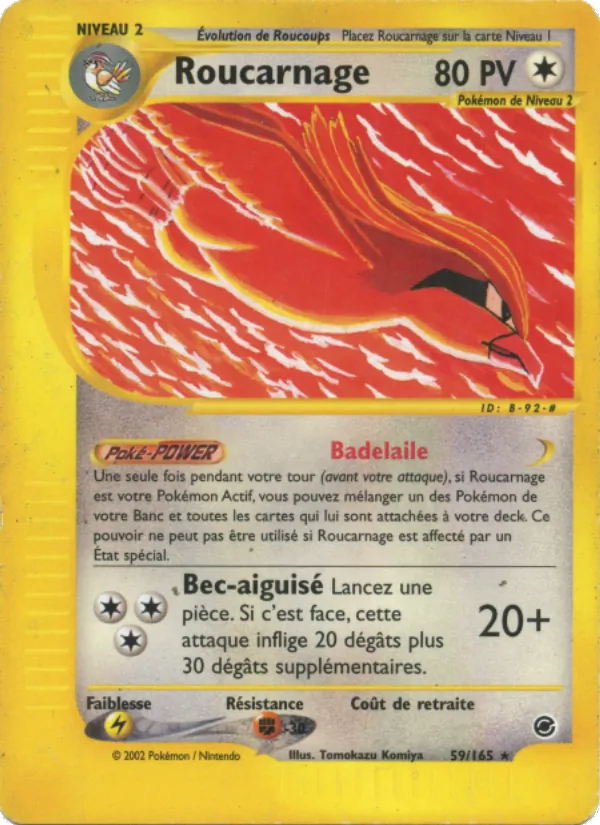 Carte Pokémon Roucarnage 59/165 de l'extension Expedition