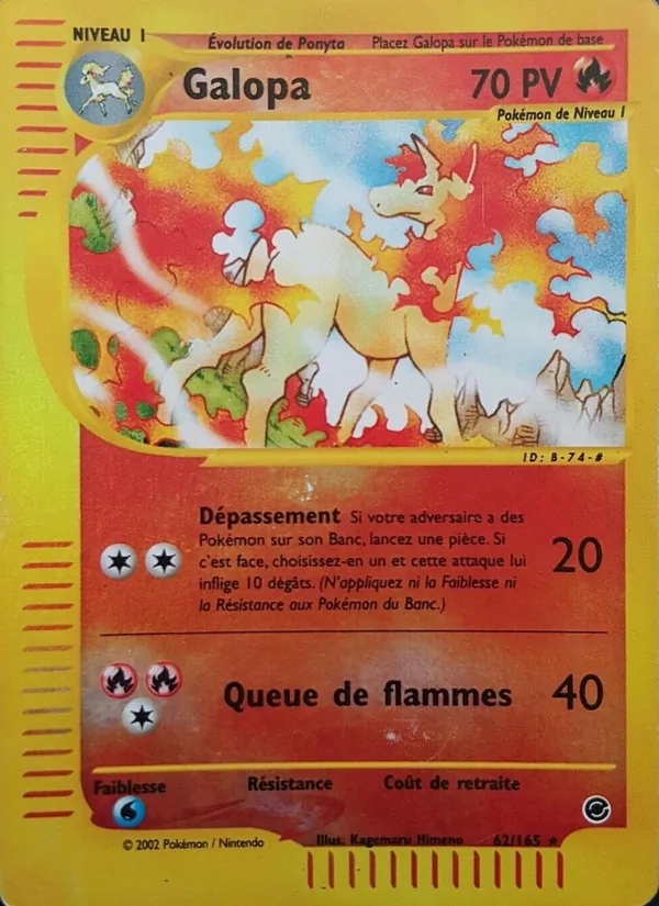 Carte Pokémon Galopa 62/165 de l'extension Expedition