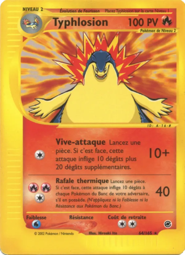 Carte Pokémon Typhlosion 64/165 de l'extension Expedition