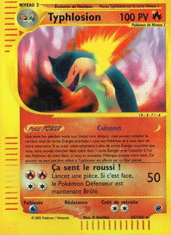Carte Pokémon Typhlosion 65/165 de l'extension Expedition