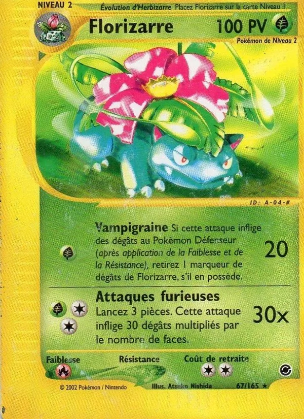 Carte Pokémon Florizarre 67/165 de l'extension Expedition