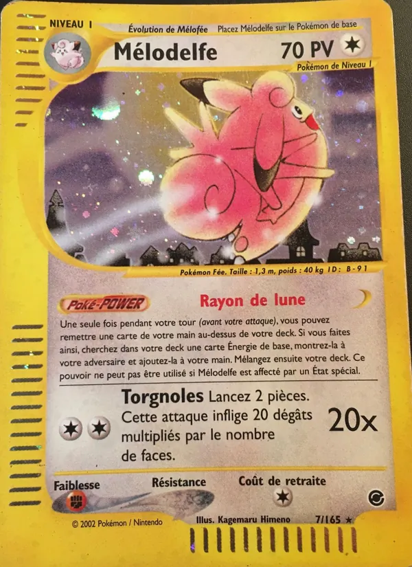 Carte Pokémon Mélodelfe 7/165 de l'extension Expedition