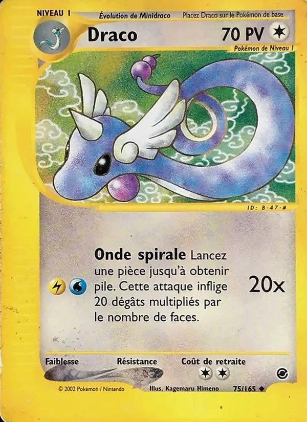 Carte Pokémon Draco 75/165 de l'extension Expedition