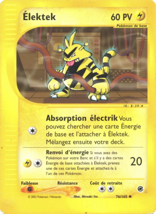 Carte Pokémon Élektek 76/165 de l'extension Expedition
