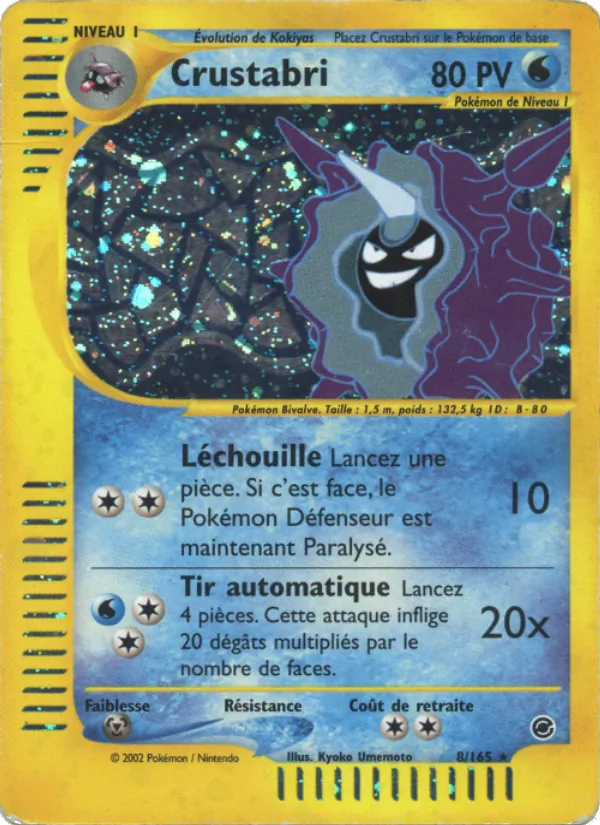 Carte Pokémon Crustabri 8/165 de l'extension Expedition