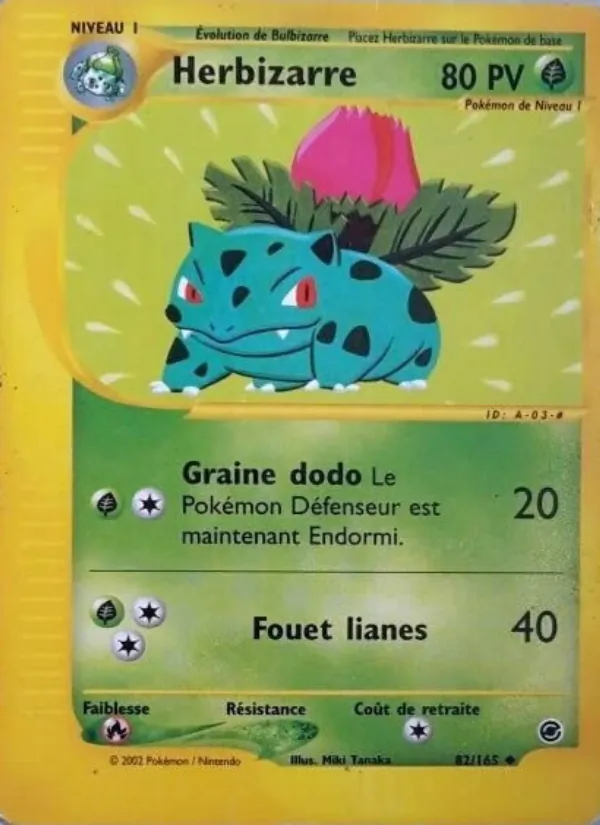 Carte Pokémon Herbizarre 82/165 de l'extension Expedition