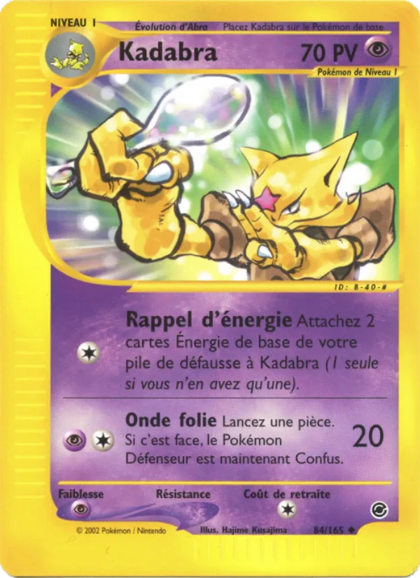 Carte Pokémon Kadabra 84/165 de l'extension Expedition