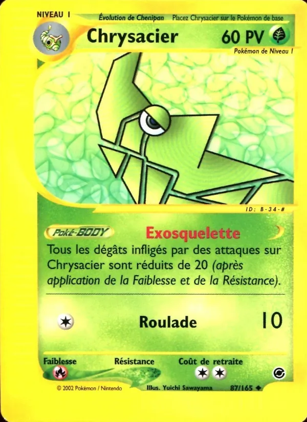 Carte Pokémon Chrysacier 87/165 de l'extension Expedition