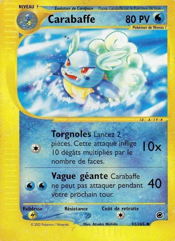 Carte Pokémon Carabaffe 92/165 de l'extension Expedition