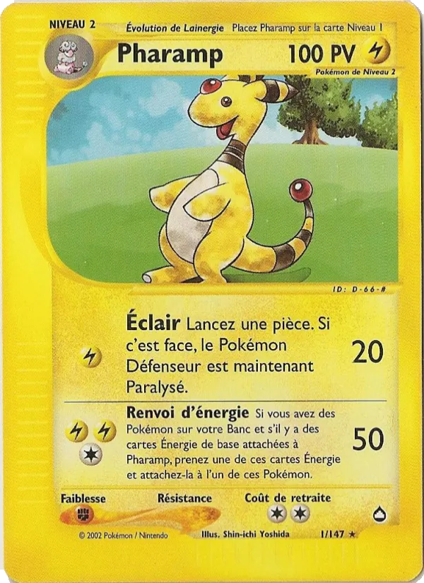 Carte Pokémon Pharamp 1/147 de l'extension Aquapolis