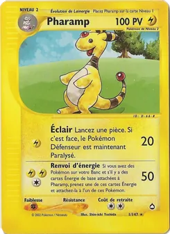 Carte Pokémon Pharamp 1 — Aquapolis
