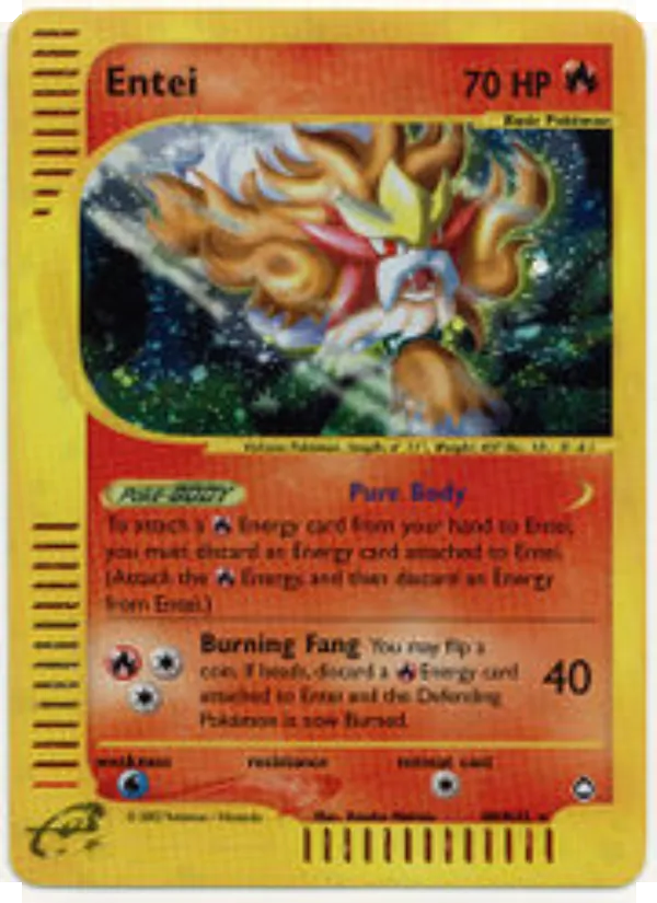 Carte Pokémon Entei 10/147 de l'extension Aquapolis
