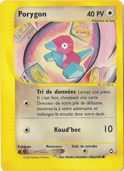 Carte Pokémon Porygon 103a — Aquapolis