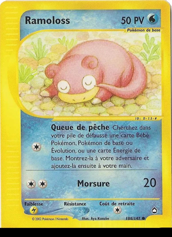 Carte Pokémon Ramoloss 108/147 de l'extension Aquapolis