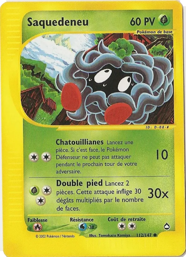 Carte Pokémon Saquedeneu 112/147 de l'extension Aquapolis