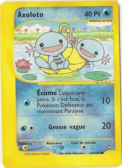 Carte Pokémon Axoloto 117 — Aquapolis