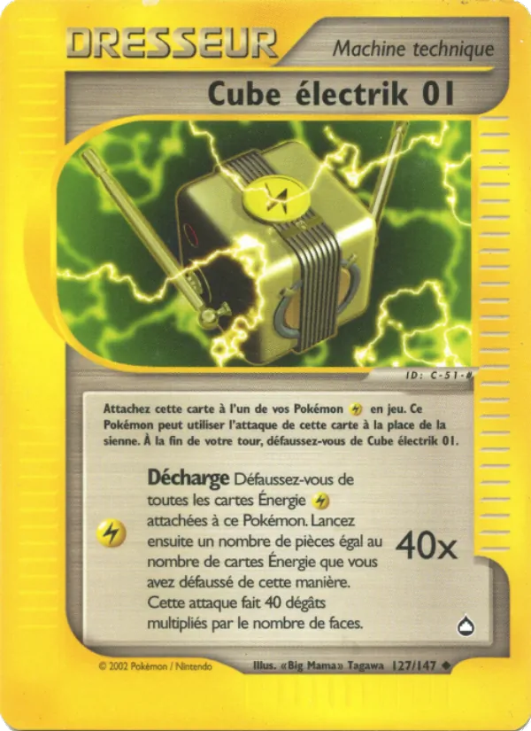 Carte Pokémon Cube électrik 01 127/147 de l'extension Aquapolis