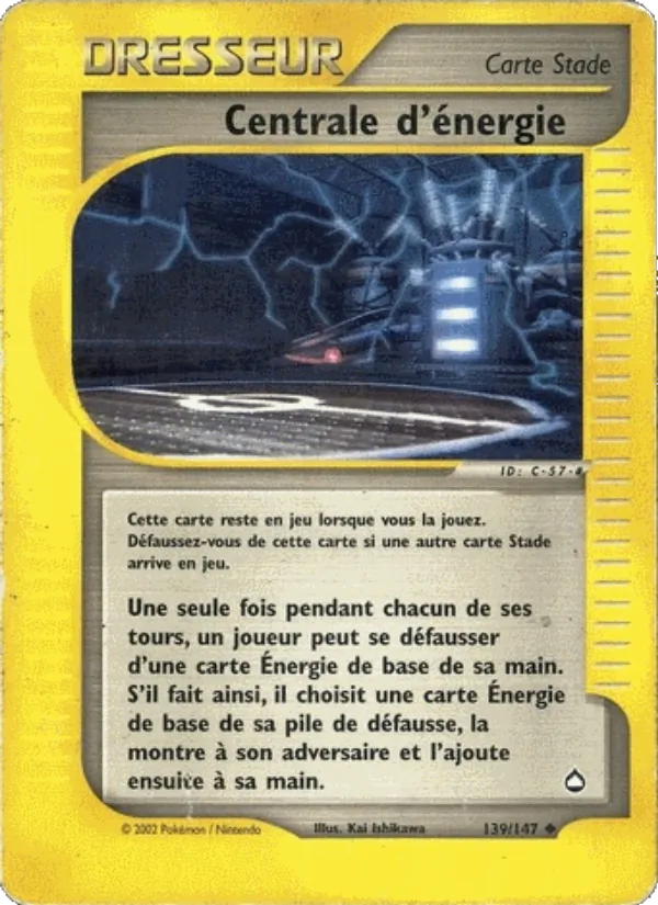 Carte Pokémon Centrale d'énergie 139/147 de l'extension Aquapolis