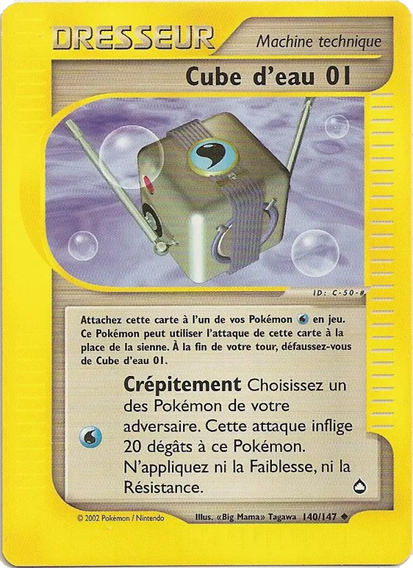 Carte Pokémon Cube d'eau 01 140/147 de l'extension Aquapolis