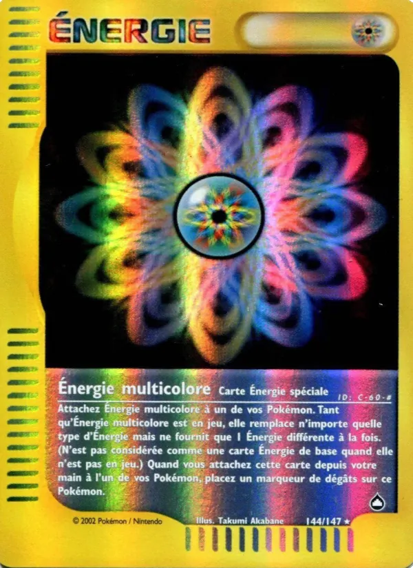 Carte Pokémon Énergie multicolore 144/147 de l'extension Aquapolis