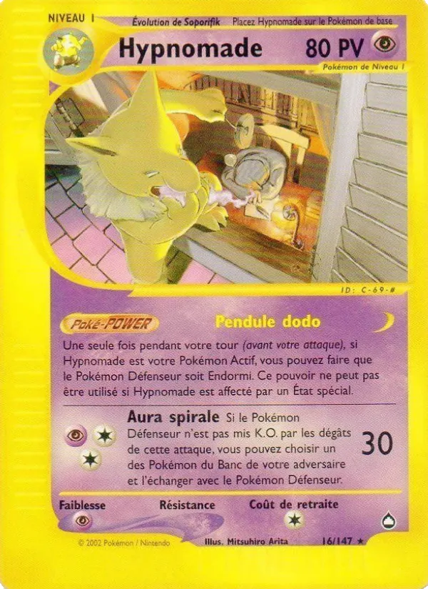 Carte Pokémon Hypnomade 16/147 de l'extension Aquapolis