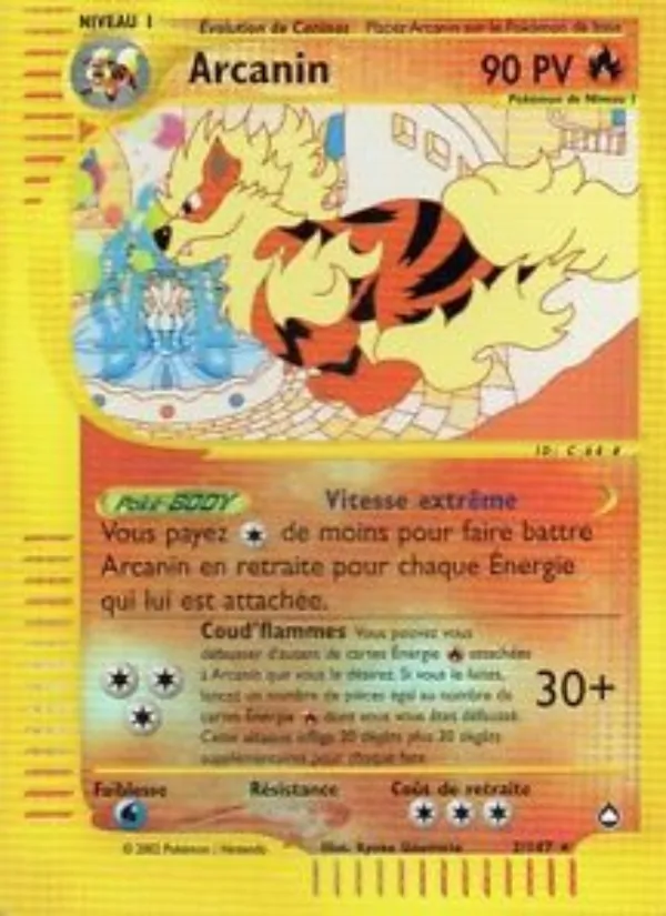 Carte Pokémon Arcanin 2/147 de l'extension Aquapolis