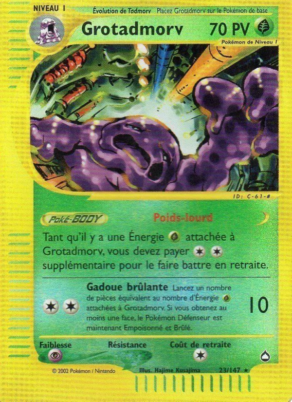 Carte Pokémon Grotadmorv 23/147 de l'extension Aquapolis
