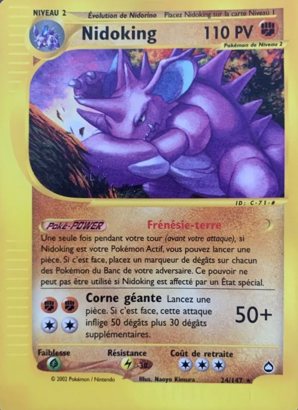 Carte Pokémon Nidoking 24/147 de l'extension Aquapolis