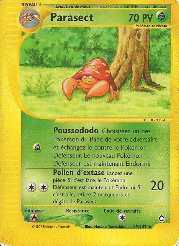 Carte Pokémon Parasect 27/147 de l'extension Aquapolis