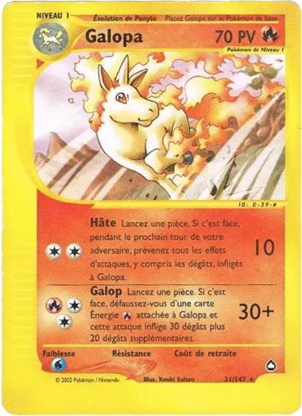 Carte Pokémon Galopa 31/147 de l'extension Aquapolis
