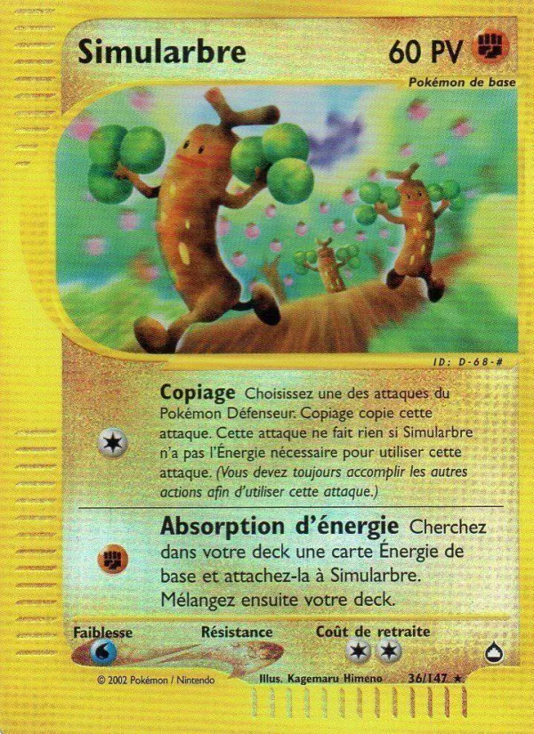 Carte Pokémon Simularbre 36/147 de l'extension Aquapolis