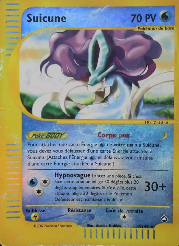 Carte Pokémon Suicune 37/147 de l'extension Aquapolis