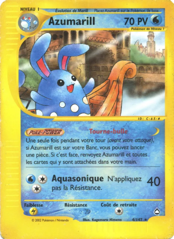 Carte Pokémon Azumarill 4/147 de l'extension Aquapolis