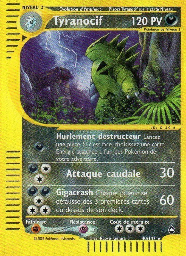 Carte Pokémon Tyranocif 40/147 de l'extension Aquapolis