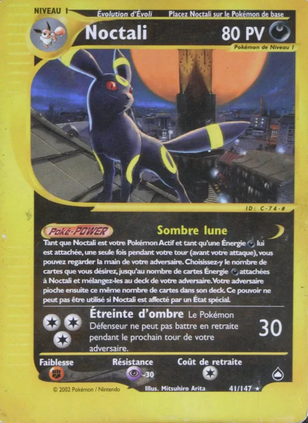 Carte Pokémon Noctali 41/147 de l'extension Aquapolis