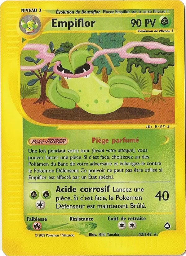 Carte Pokémon Empiflor 42/147 de l'extension Aquapolis