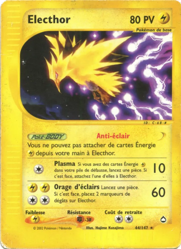 Carte Pokémon Electhor 44/147 de l'extension Aquapolis