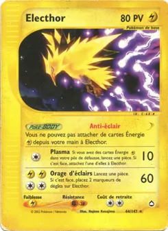 Carte Pokémon Electhor 44 — Aquapolis