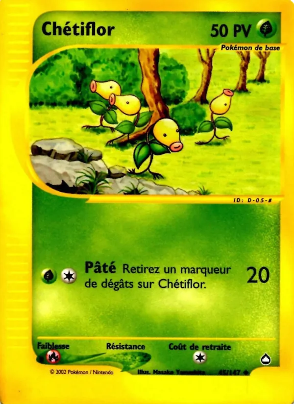 Carte Pokémon Chétiflor 45/147 de l'extension Aquapolis