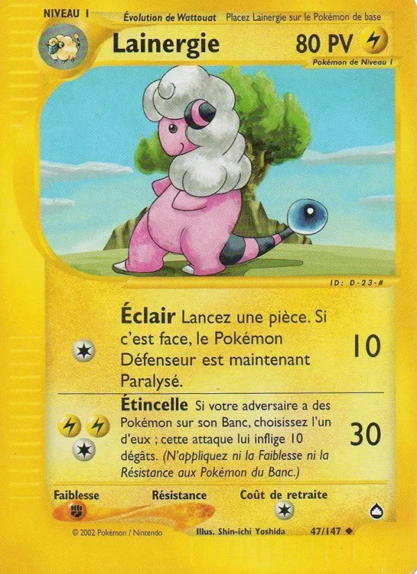 Carte Pokémon Lainergie 47/147 de l'extension Aquapolis