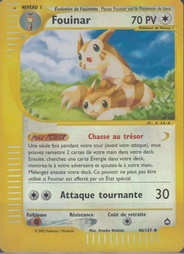 Carte Pokémon Fouinar 48/147 de l'extension Aquapolis