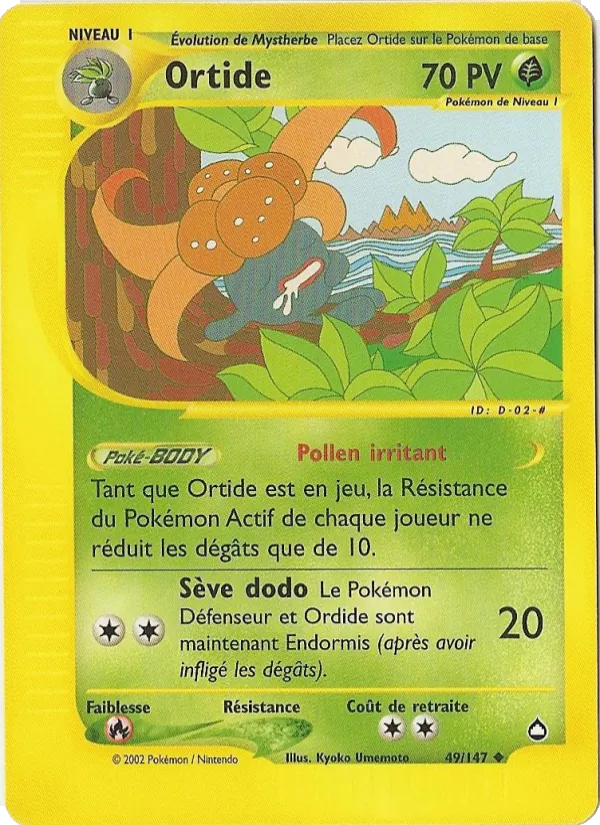 Carte Pokémon Ortide 49/147 de l'extension Aquapolis