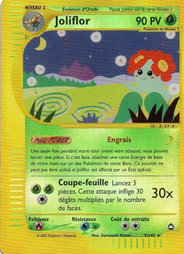 Carte Pokémon Joliflor 5/147 de l'extension Aquapolis