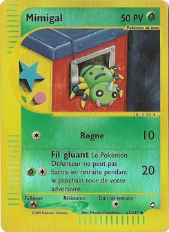Carte Pokémon Mimigal 62 — Aquapolis