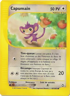 Carte Pokémon Capumain 67 — Aquapolis