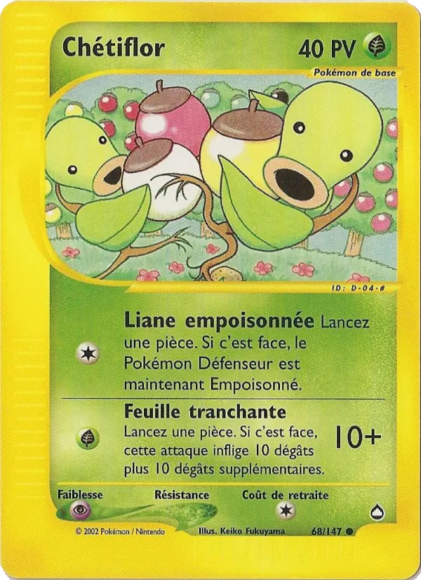 Carte Pokémon Chétiflor 68/147 de l'extension Aquapolis