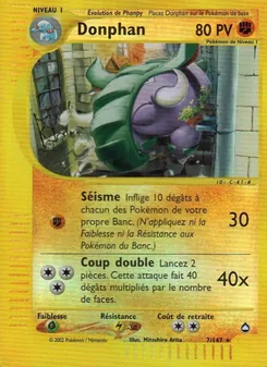 Carte Pokémon Donphan 7 — Aquapolis