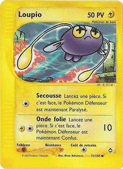 Carte Pokémon Loupio 71 — Aquapolis