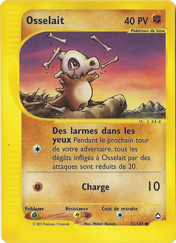 Carte Pokémon Osselait 72/147 de l'extension Aquapolis