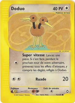 Carte Pokémon Doduo 73 — Aquapolis